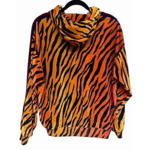 Aviator Nation Classic Velvet Relaxed Zip Hoodie‎ Tiger Print Size Large thumbnail 2