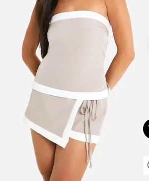 Boohoo Bandeau Top & Wrap Skort Set thumbnail 2