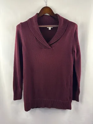 Women’s Market & Spruce Small Burgundy Pullover Sweater thumbnail 1