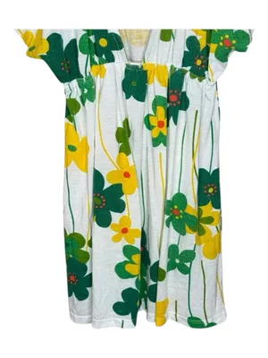 Y2K: Yag Couture ✿ Trendy Spring Floral Print Babydoll Tunic Top ✿ White ✿ Large thumbnail 8