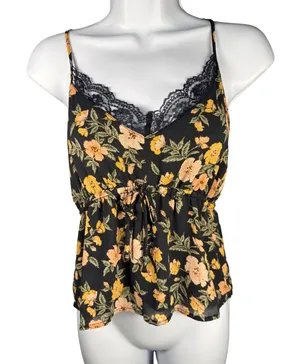 American Eagle Floral Lace Trim Cami Babydoll Tank Y2K Boho Cottagecore‎ thumbnail 1