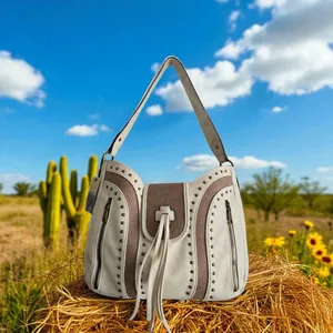 Western‎ Style Embossed Ivory/Tan Shoulder Bag thumbnail 2