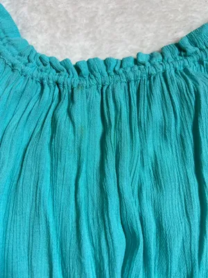 M&S Collection Turquoise Blue Crinkle Sundress Tassel Ties Size 16 thumbnail 11