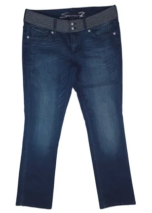 Seven7 Jeans Women 12‎ Blue Dark Wash Embellished Waistband Stretch Bootcut Y2K thumbnail 1