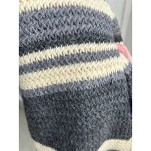 Hand Knit Chunky Cardigan Duster Women's Sz Small Lagenlook Cottagecore Hygge thumbnail 12