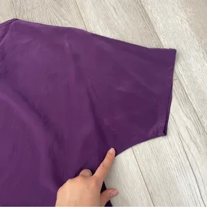 Vintage Silk Top short sleeve crop womens Purple (size 8) contemporary classic thumbnail 5