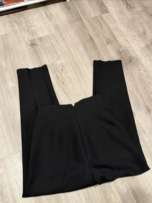 Zara Black Cropped High-Waist Slim Pants thumbnail 9