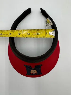 Vintage Disney Mickey Mouse Red Visor Goofys Hat Co Adult Sun Hat Taiwan 1980s thumbnail 5