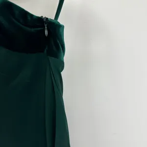 Lauren Ralph Lauren Chiffon One Shoulder Bow Velvet Dress Green Party US 6 NWT thumbnail 9