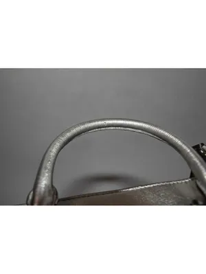 Michael Kors Selma Metallic Silver Leather Medium Satchel Crossbody Purse thumbnail 6