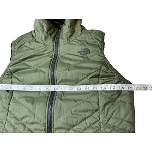 The North Face‎ Mossbud Reversible Insulated Vest Olive Green Grey Womens Medium thumbnail 9
