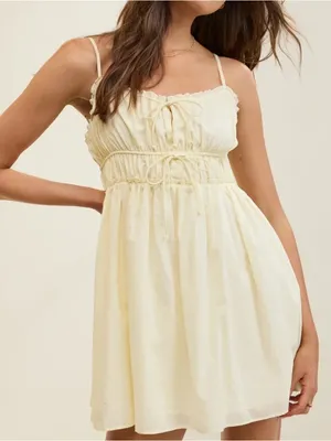 NWT aerie yellow cotton milkmaid sundress thumbnail 2