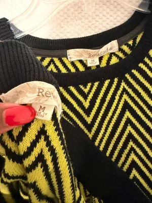 Rewind Yellow and Black Chevron Two-Piece Set thumbnail 6