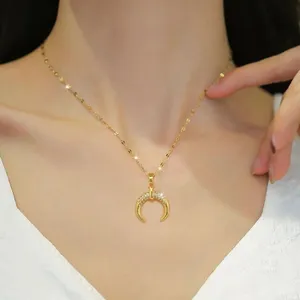 Boutique NEW Crescent Moon Pendant Necklace | 14k Gold Over‎ Sterling thumbnail 5