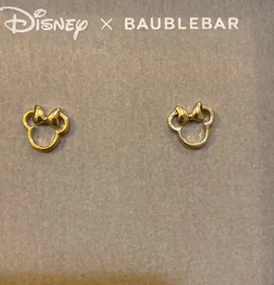 Disney x Baublebar Minnie Mouse Outline Earrings in Gold thumbnail 1