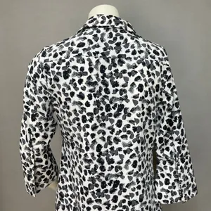 The Limited‎ Shirt Dress Women XS Black White NO BELT Abstract Print 3/4 Sleeve thumbnail 6