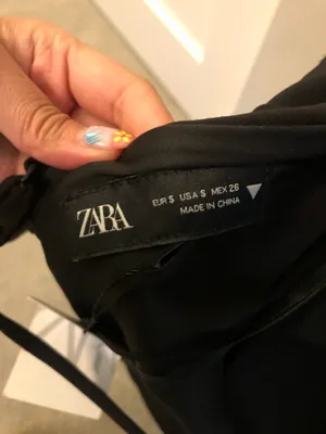 NWT Zara Black Rhinestone trim open back top. Size Small thumbnail 3