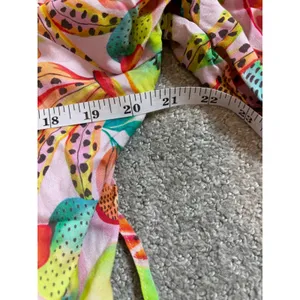 NWT Farm Rio Anthropologie Wrap Top XL Multi Tropical Fruit Beaded Tassel Summer thumbnail 7