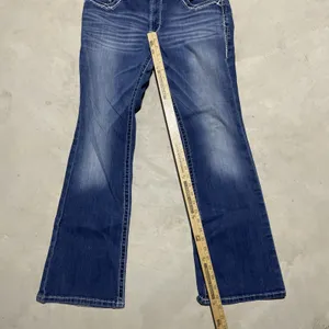 Ariat REAL High Rise Boot Jeans Women's SZ 32S 32x32 Wash Blue Stretch *Mark thumbnail 4