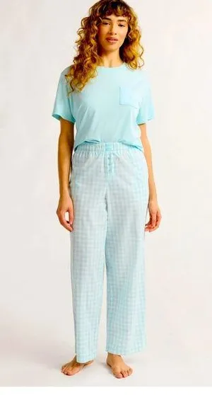 NWT Cotton Pajama Bottoms Blue Size M thumbnail 1