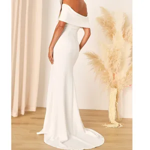 NEW Lulus Bridal Exceptional Romance White Off-the-Shoulder Mermaid Maxi Dress thumbnail 4