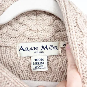 Aran‎ Mor Womens Merino Wool Irish Cable Knit Side Zip Coatigan Sweater Size S thumbnail 4