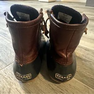 Sperry Duck Boots | Navy Leather Rain Snow Boots, US Women's 7 *No Insoles* thumbnail 2