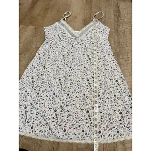 Laura Ashley Floral Lace Trim Nightgown XL White Purple Striped V-Neck‎ Chemise thumbnail 9