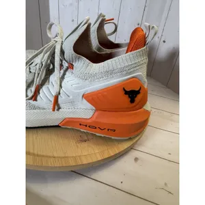 Under Armour Project Rock 3 Summit White Rogue Orange Womens 8 Training Shoes thumbnail 2
