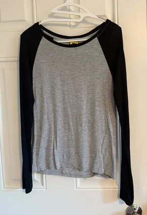 Prince & Fox Black and Grey Long Sleeve Top thumbnail 1