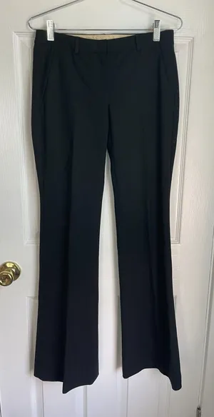 Theory Womens Black Flare Leg Pocket Trousers pinstripe Pants Size 2 thumbnail 1