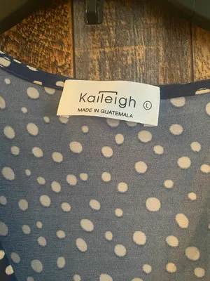 Kaileigh women's blue Polka dot dress size large 39 length x 18 width thumbnail 4