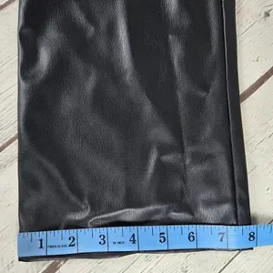 Zara Faux Leather High Rise Trousers Black Size US S thumbnail 13
