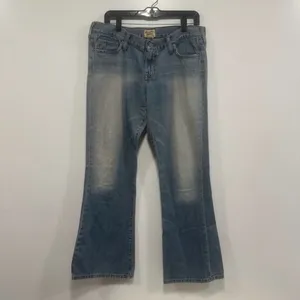 Abercrombie & Fitch low rise vintage Y2K Light Blue Flare Jeans Size 12 thumbnail 6