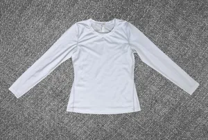 White Long Sleeve Performance Athletic Base Layer Size L thumbnail 1