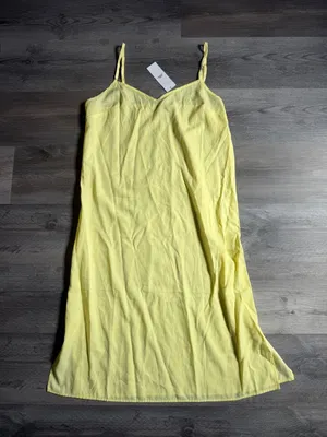 Urban Outfitters Yellow Midi Slip Dress NEW Large Adjustable Summer thumbnail 4