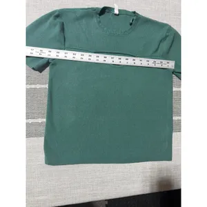 Wishlst Women Green Knit Cutout Short Sleeve T‎ Shirt Top Size L thumbnail 3