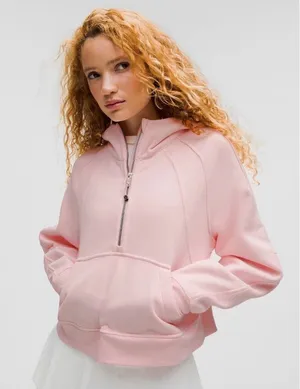 RARE Lululemon Scuba Oversized Half-Zip Hoodie Strawberry Milkshake XS/S NWOT thumbnail 1