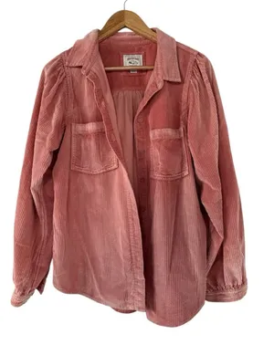 American Eagle Outfitters Pink Corduroy Button-Up Jacket EUC thumbnail 1