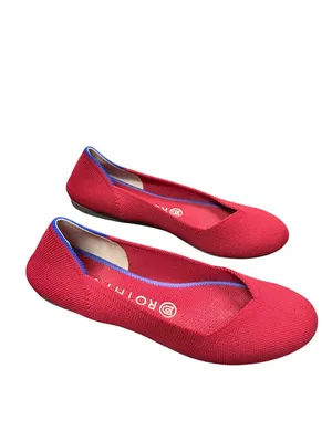 Rothy's The Point womans red knit pointed flats shoes sz 7.5 SKU 10-438 thumbnail 3