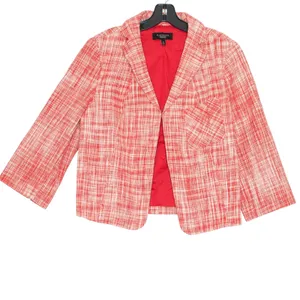 Talbots Linen Blend Blazer Business Casual 3/4 Sleeve Career Office Open Pink 14 thumbnail 2
