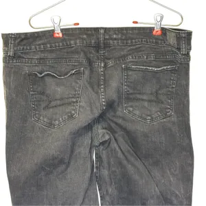 American Eagle outfitters Womens Jeans Straight Stretch Black Mid-Rise 18 Long thumbnail 5