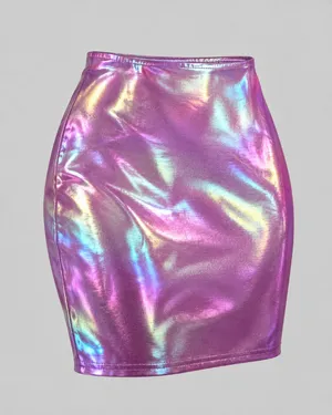 Iridescent Holographic Mini Skirt thumbnail 1