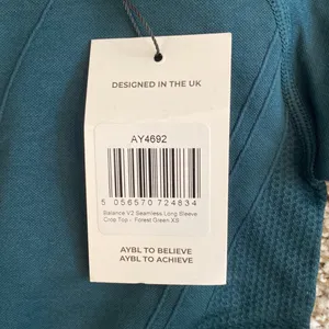 AYBL Balance V2 Seamless Long Sleeve Crop Top - Forest Green in XS thumbnail 6