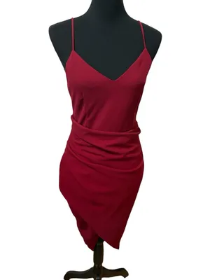 Lulu's Burgundy Midi Pencil Skirt with Front Slit thumbnail 5