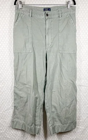 Abercrombie & Fitch Olive Green High Rise Wide Leg‎ Pants thumbnail 1