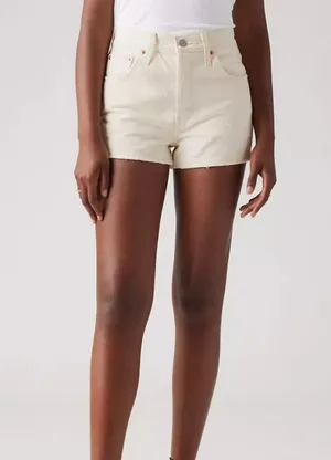 Levi's Premium 32 Women's 501 Original Fit High Rise Shorts White Clean Finish thumbnail 2