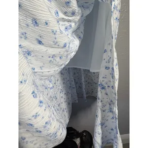 Aeropostale Babydoll Midi Dress Smocked Floral Milkmaid Fairy Garden Whimsy XL thumbnail 6