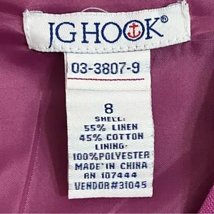 JG‎ Hook Sheath Dress Linen Blend Vintage Sleeveless Lined Womens Size 8 Purple thumbnail 2