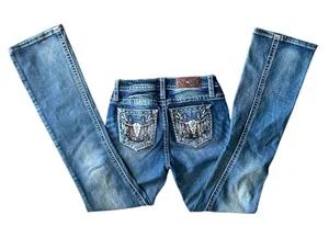Miss Me Western Skull Horseshoe Bootcut Jeans 26 Y2K Embellished thumbnail 1